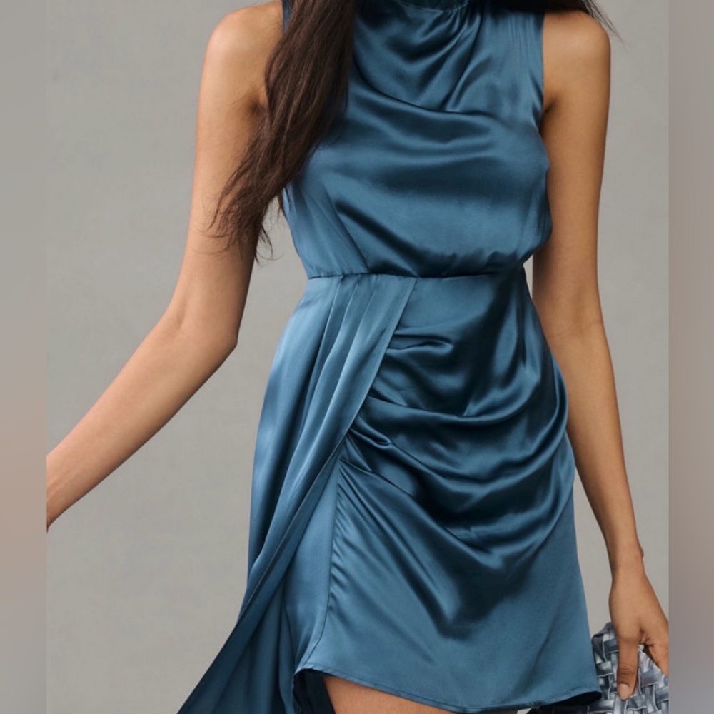 Anthropologie Teal Backless Dress